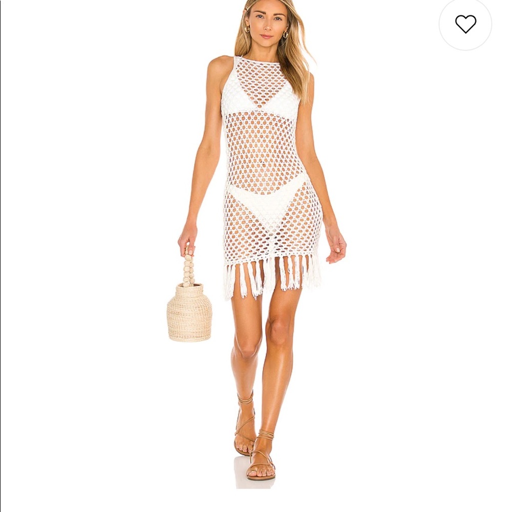 REVOLVE Bri Crochet Mini Dress in White